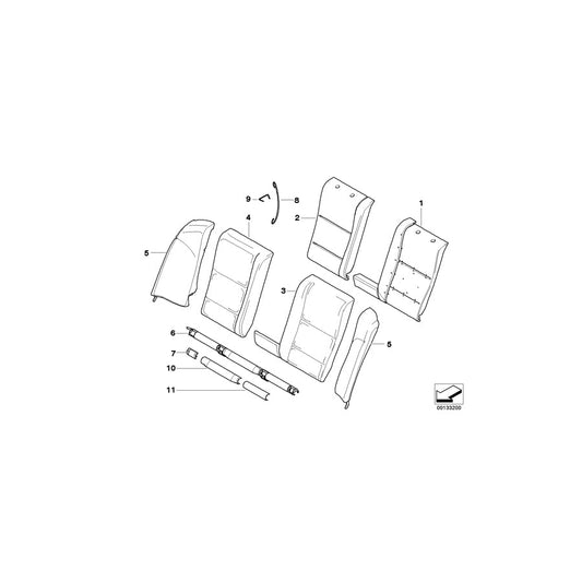 Genuine BMW 52207065862 E60 Cover Backrest Cloth Right ANTHRAZIT (Inc. M5, 540i & 520i) | ML Performance US Car Parts