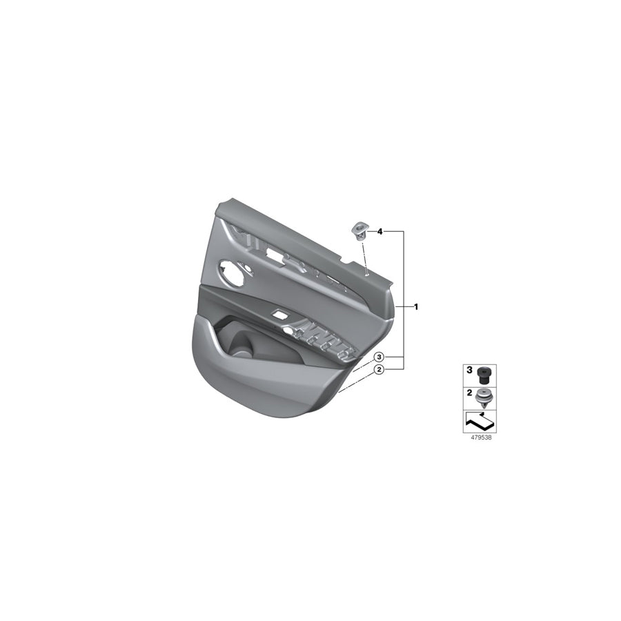 Genuine BMW 51427438107 F48 Door Trim Panel, Rear, Left ANTHRAZIT/ROT (Inc. X1 16d, X1 18d & X1 28i) | ML Performance US