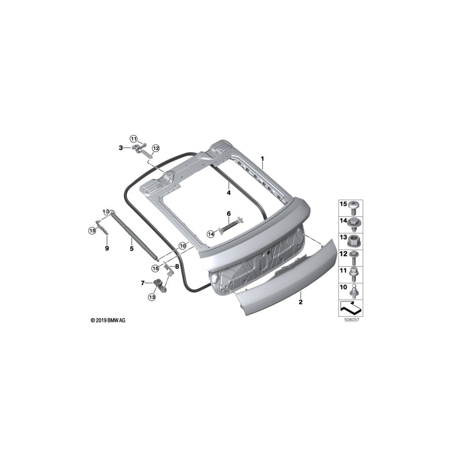 Genuine BMW 51247441960 G06 Stop, Trunk Lid, Right (Inc. X6) | ML Performance US Car Parts