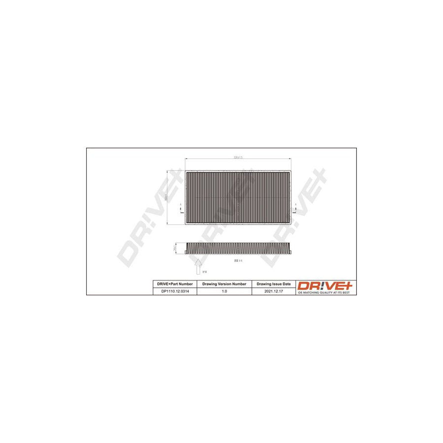 Dr!Ve+ DP1110.12.0314 Pollen Filter For Peugeot 406