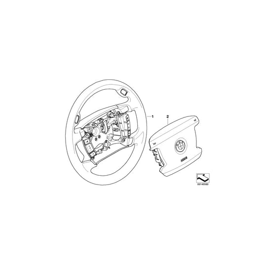 Genuine BMW 32346783502 E66 E67 E65 Leather Steering Wheel GRAU (Inc. 760i, 730Ld & 760Li) | ML Performance US Car Parts