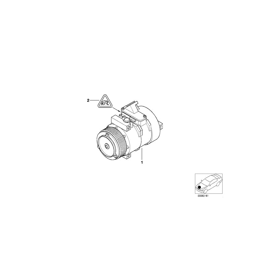 Genuine BMW 64526904017 E39 E38 Exchange Air Conditioning Compressor (Inc. 525tds, 525td & 725tds) | ML Performance US Car Parts