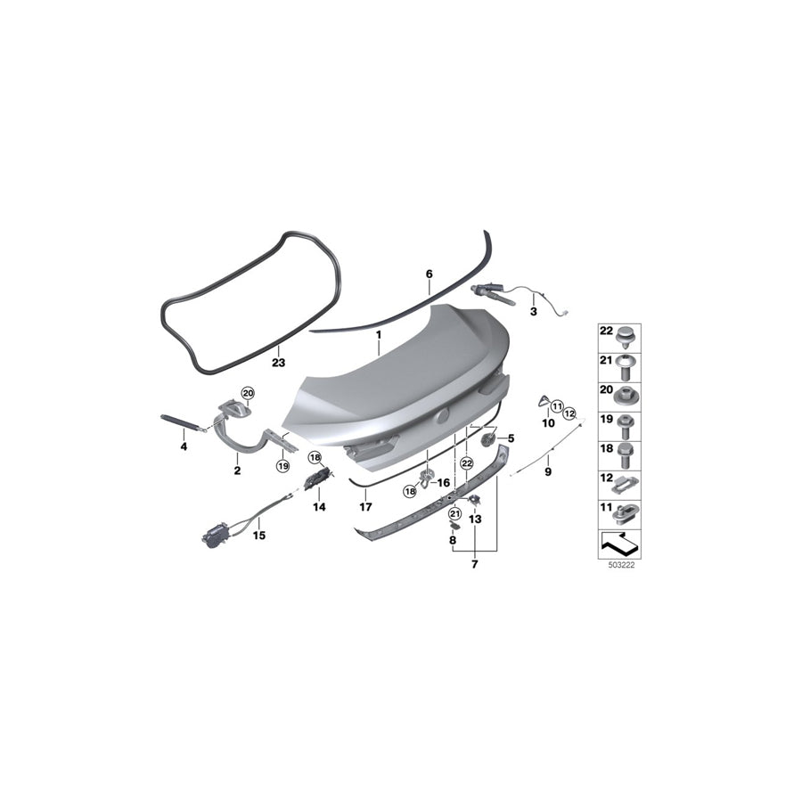 Genuine BMW 51247417235 F92 G15 Support Spring, Trunk Lid (Inc. 840iX, M8 & M850iX) | ML Performance US Car Parts