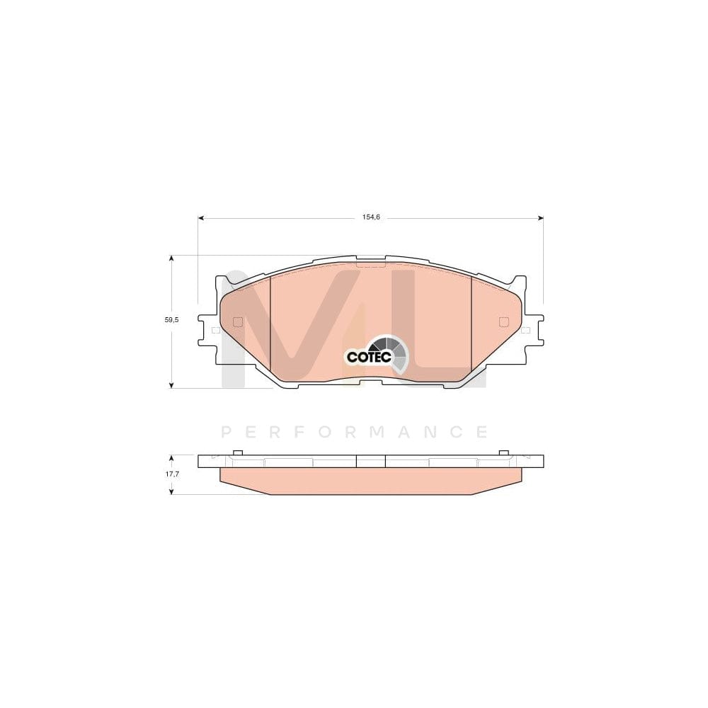 TRW Cotec Gdb3410 Brake Pad Set For Lexus Is Not Prepared For Wear Indicator | ML Performance Car Parts