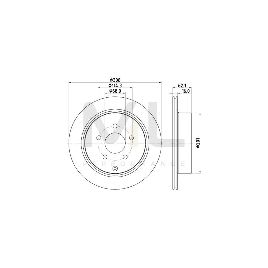 HELLA PRO 8DD 355 118-811 Brake Disc Internally Vented, Coated, without wheel hub, without wheel studs