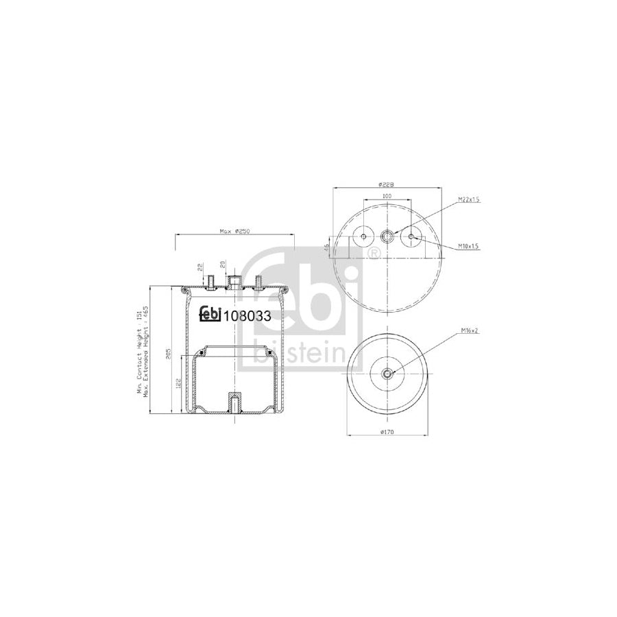 Febi Bilstein 108033 Boot, Air Suspension