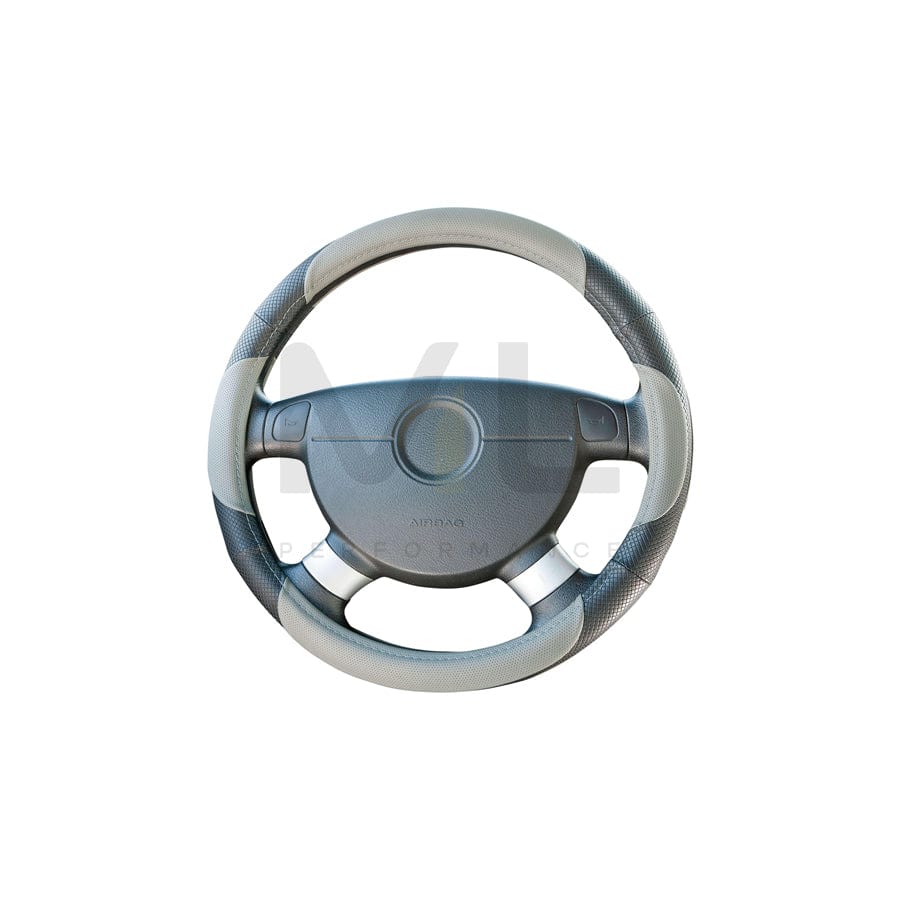WALSER 16623 Steering wheel cover Beige, Grey, Ø: 38-39cm, PU (Polyurethane)