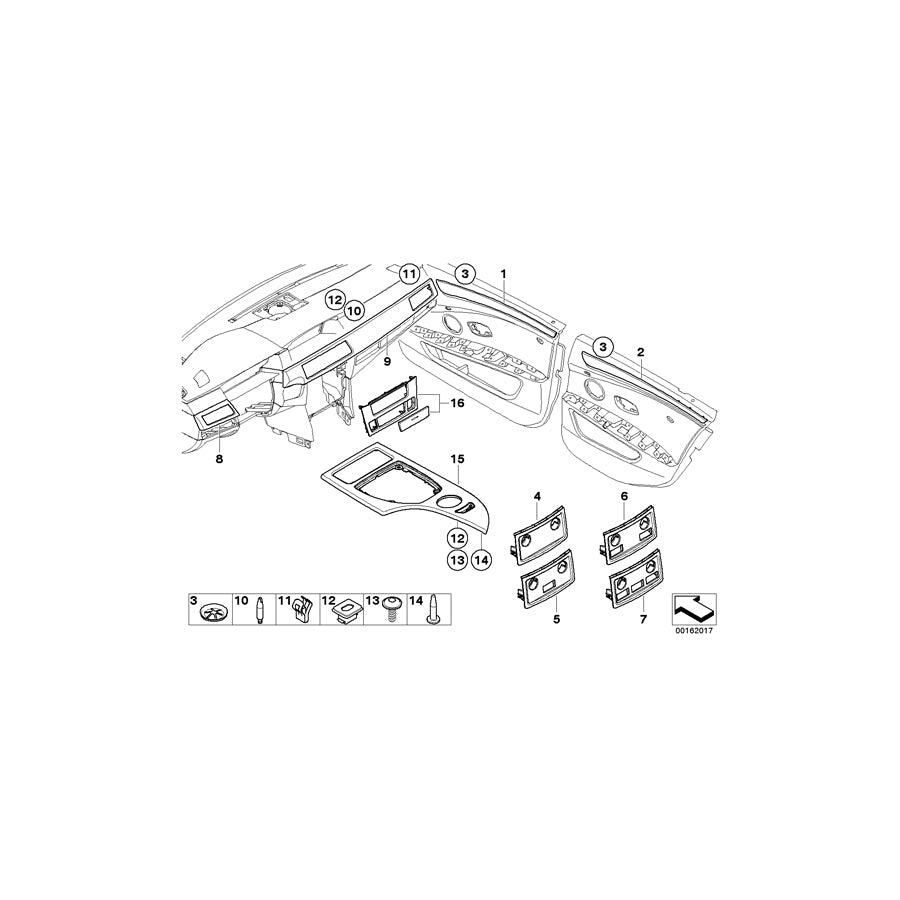 Genuine BMW 51459156031 E60 E61 Set Cover Panels Dashb.Wood Poplar Lgt (Inc. 540i, 525i & 525xi) | ML Performance US Car Parts