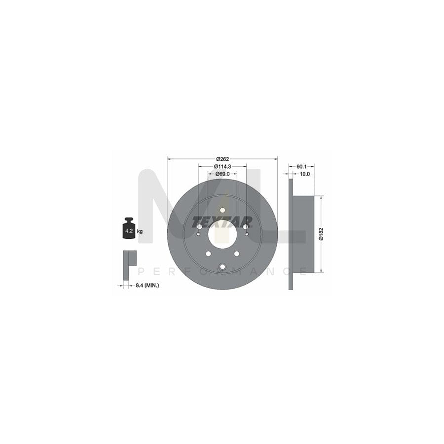 TEXTAR PRO 92269403 Brake Disc Solid, Coated, without wheel hub, without wheel studs | ML Performance Car Parts