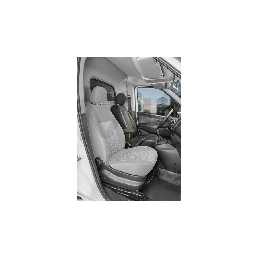 WALSER 11546 Car seat cover for OPEL COMBO Grey, Leatherette, Polyester, Front