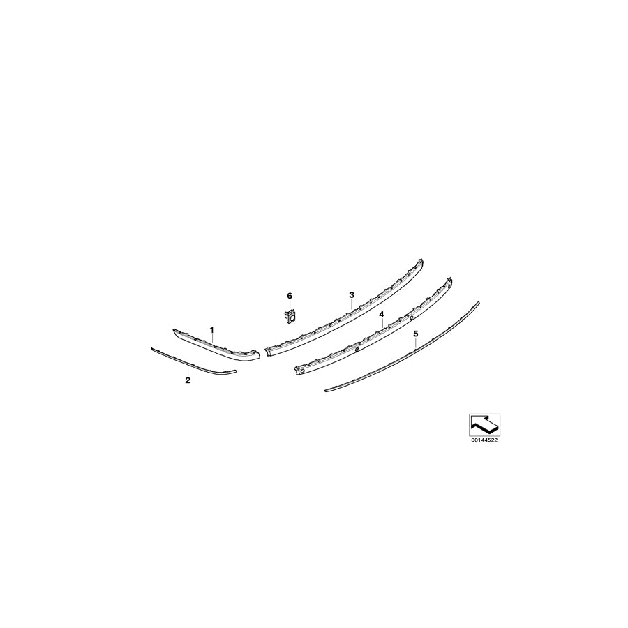 Genuine BMW 51127135583 E66 E65 E67 Covering Center CHROMLINE (Inc. 745d, 740i & 760Li) | ML Performance US Car Parts