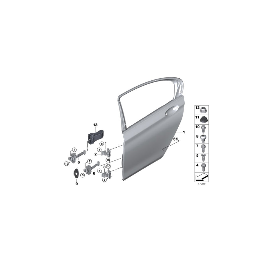Genuine BMW 41527420097 G12 G31 G11 Door Hinge, Bottom Left (Inc. 730d, 530d & 630d) | ML Performance US Car Parts