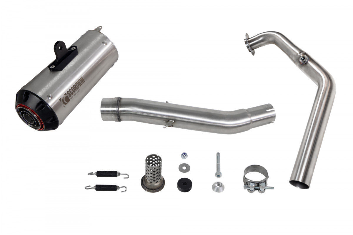 Scorpion PYA115SYSSEO Yamaha YZF-R125 Red Power Full System - Brushed Stainless Steel Sleeve | ML Performance US US