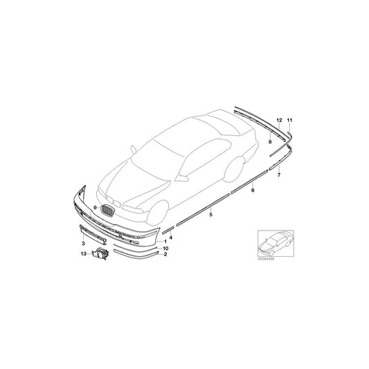 Genuine BMW 51127005947 E39 Covering Center CHROM (Inc. 530i, 525tds & 525td) | ML Performance US Car Parts