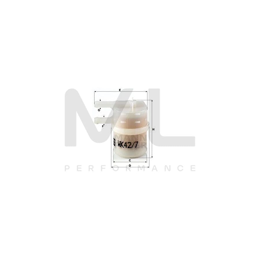MANN-FILTER WK 42/7 Fuel filter In-Line Filter