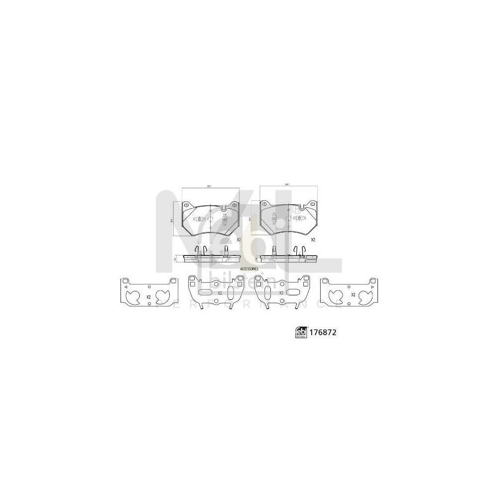 Febi Bilstein 176872 Brake Pad Set For Audi Q5 Front Axle, Prepared For Wear Indicator