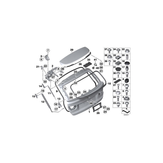 Genuine BMW 51247263099 F31 Bracket Gas Press.Spring Left (Inc. 316i, 328dX & 330dX) | ML Performance US Car Parts