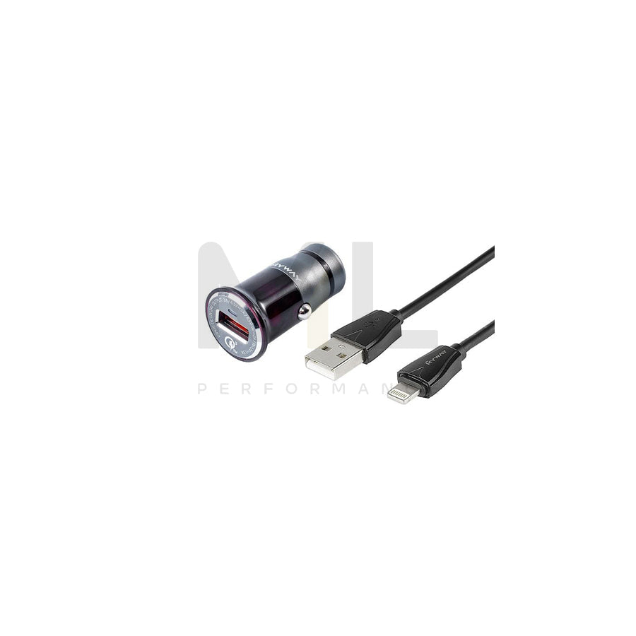 CARMOTION 63012 In-car charger Number of inlets/outlets: 1, with pipe, Lightning, Black