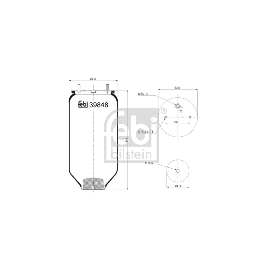 Febi Bilstein 39848 Boot, Air Suspension