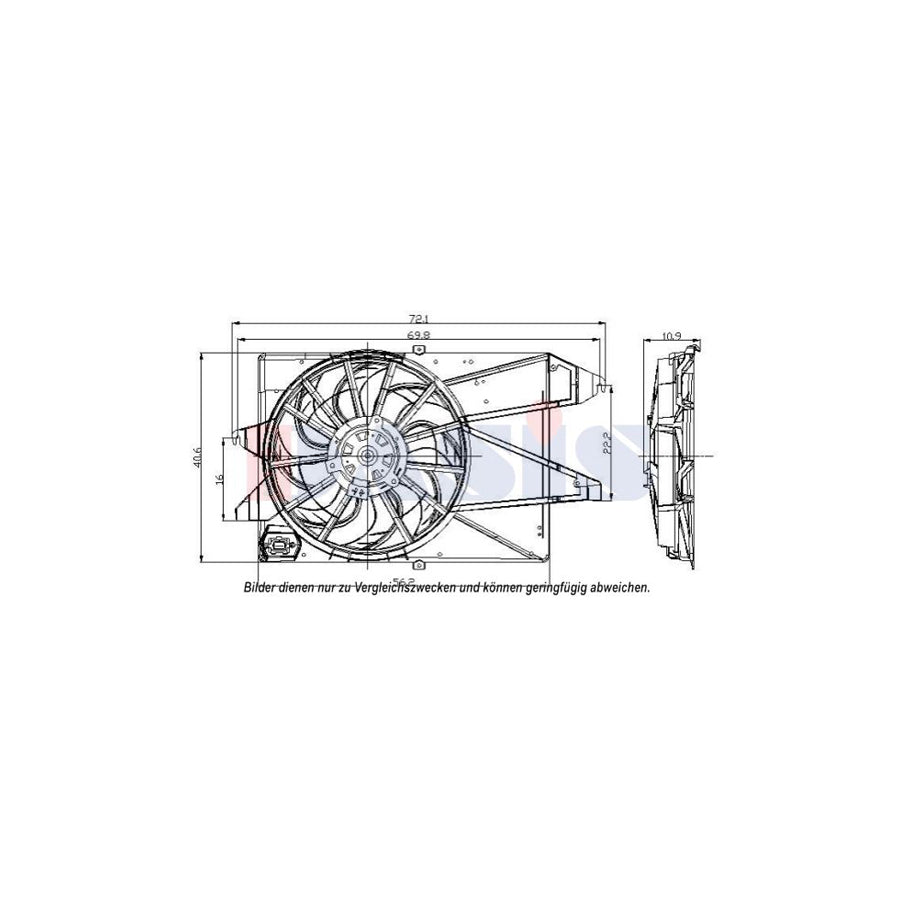 AKS Dasis 098115N Fan, Radiator for Ford Mondeo