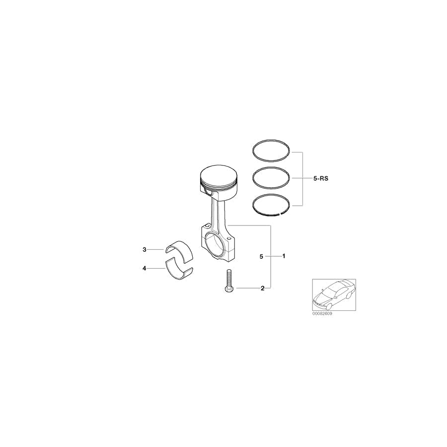 Genuine BMW 11257508551 R50 Set Pistons With Connecting Rod (Inc. One, One 1.6i & Cooper) | ML Performance UK Car Parts
