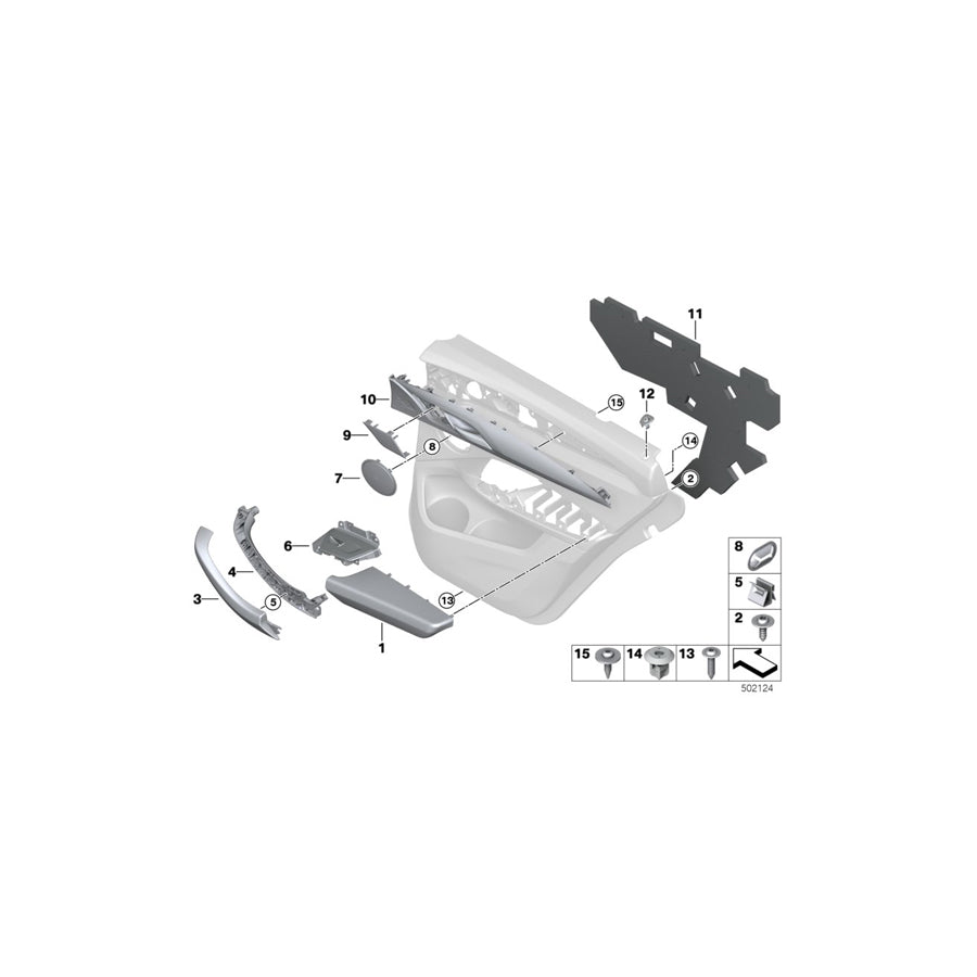 Genuine BMW 51427940379 G01 G02 Door Trim Piece, Rear Left OXID SILBER (Inc. X3 30eX, X3 20i 1.6 & X4 30dX) | ML Performance US