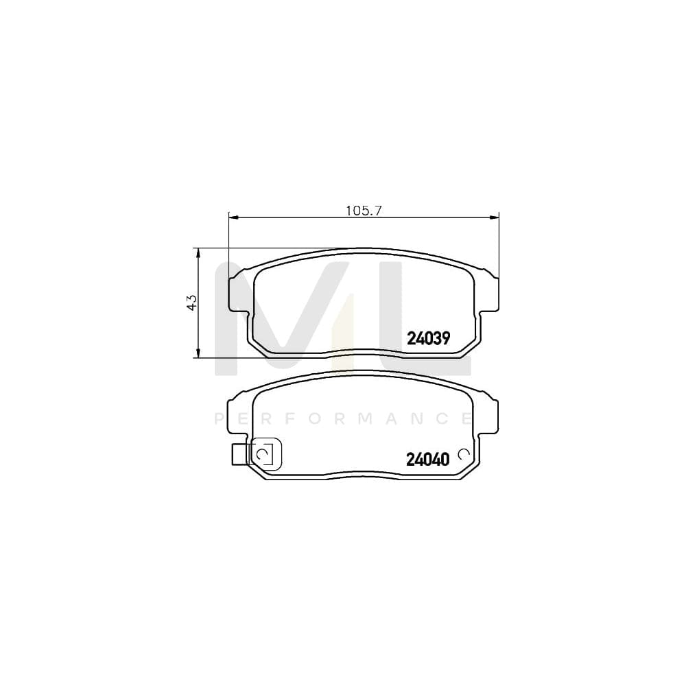 Hella 8DB 355 010-891 Brake Pad Set For Mazda Rx-8 (Se, Fe) With Acoustic Wear Warning