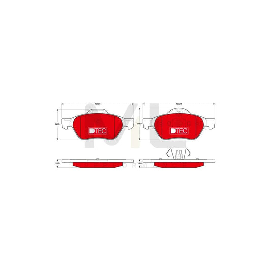 TRW Dtec Cotec Gdb1687Dte Brake Pad Set Not Prepared For Wear Indicator, With Accessories | ML Performance Car Parts