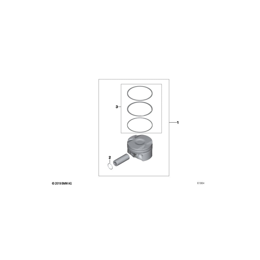 Genuine BMW 11257506409 E46 Repair Kit Piston Rings (Inc. 318ti, 316Ci & 316i) | ML Performance UK Car Parts