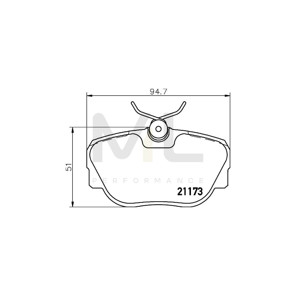 Hella 8DB 355 017-811 Brake Pad Set Prepared For Wear Indicator, With Brake Caliper Screws