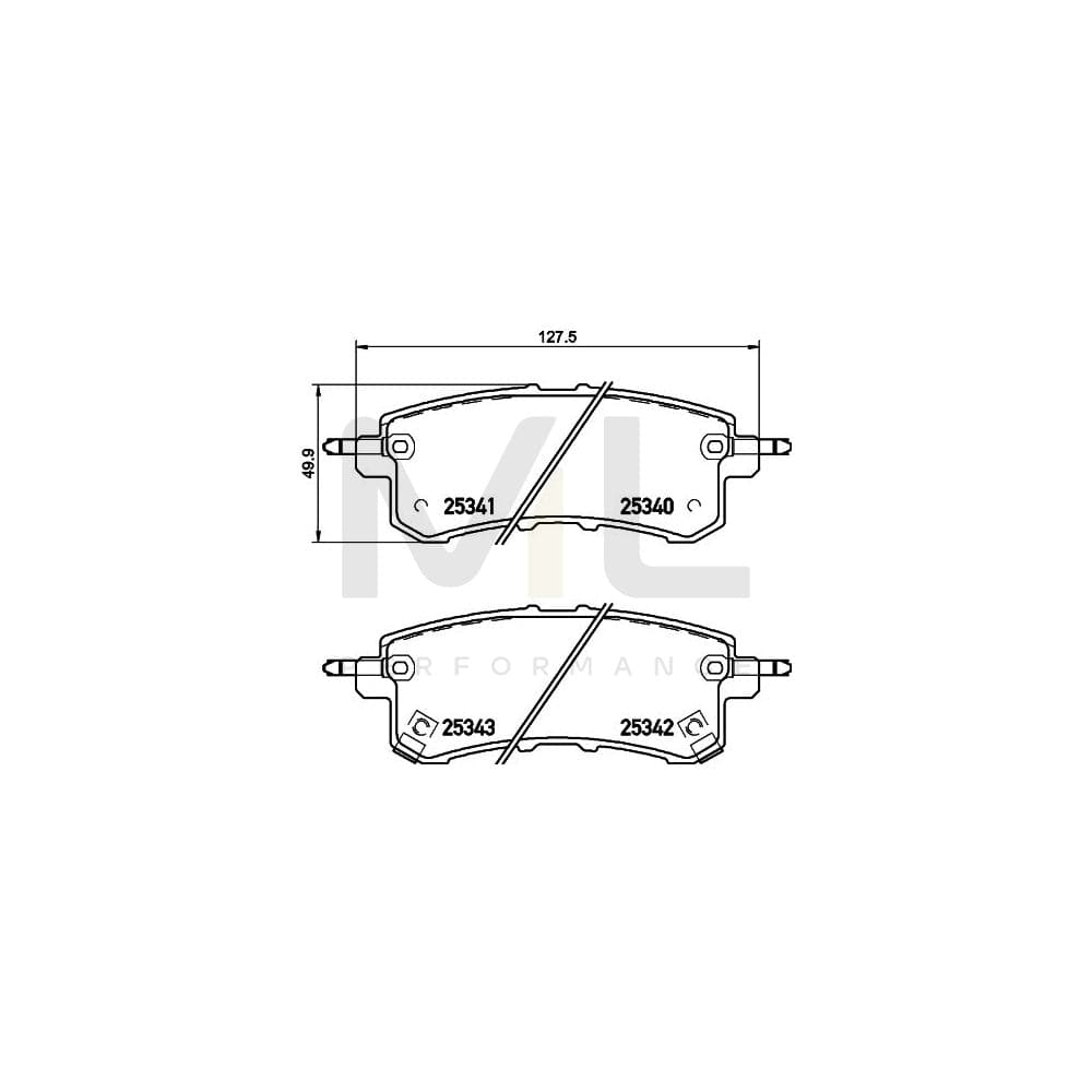 Hella 8DB 355 019-541 Brake Pad Set With Acoustic Wear Warning
