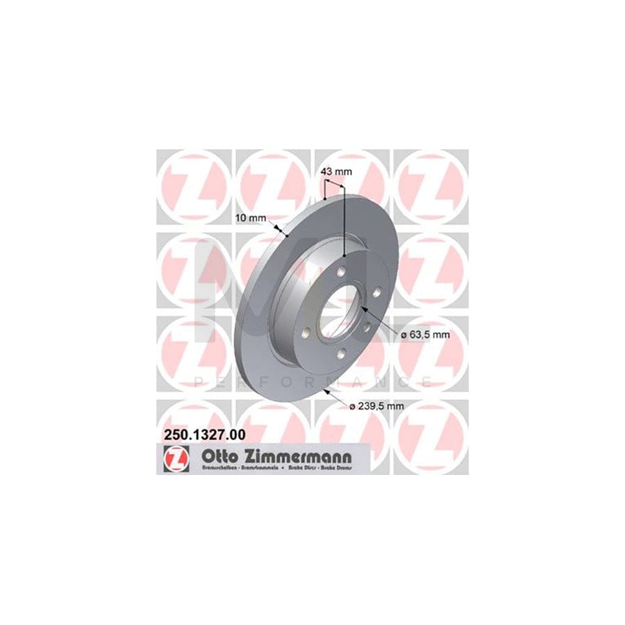 ZIMMERMANN 250.1327.00 Brake Disc Solid  - 1 piece