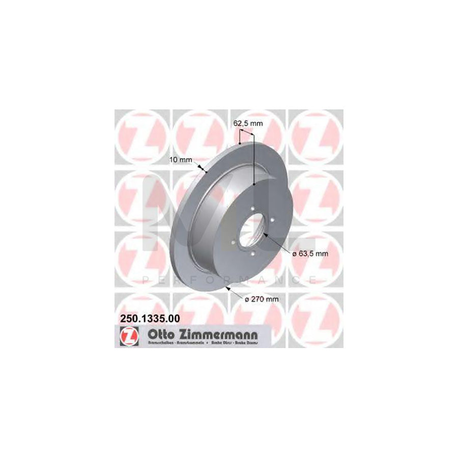 ZIMMERMANN 250.1335.00 Brake Disc Solid  - 1 piece
