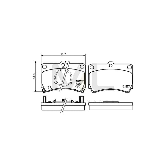 Hella 8DB 355 005-631 Brake Pad Set For Mazda 323 With Acoustic Wear Warning