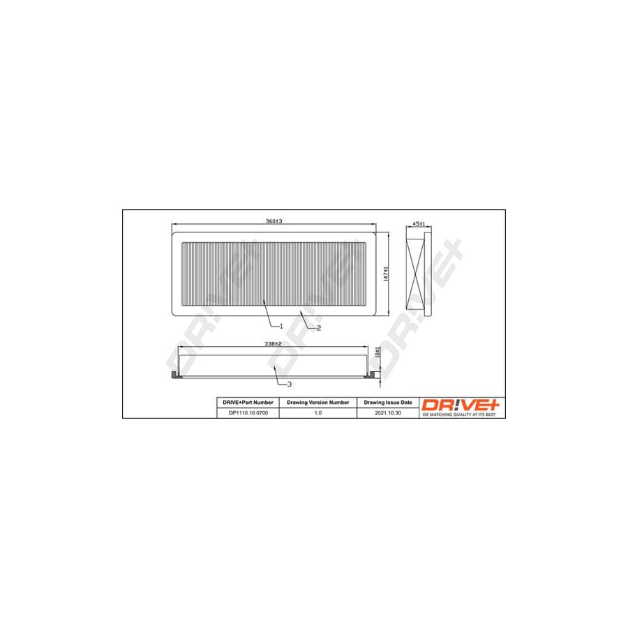 Dr!Ve+ Dp1110.10.0700 Air Filter
