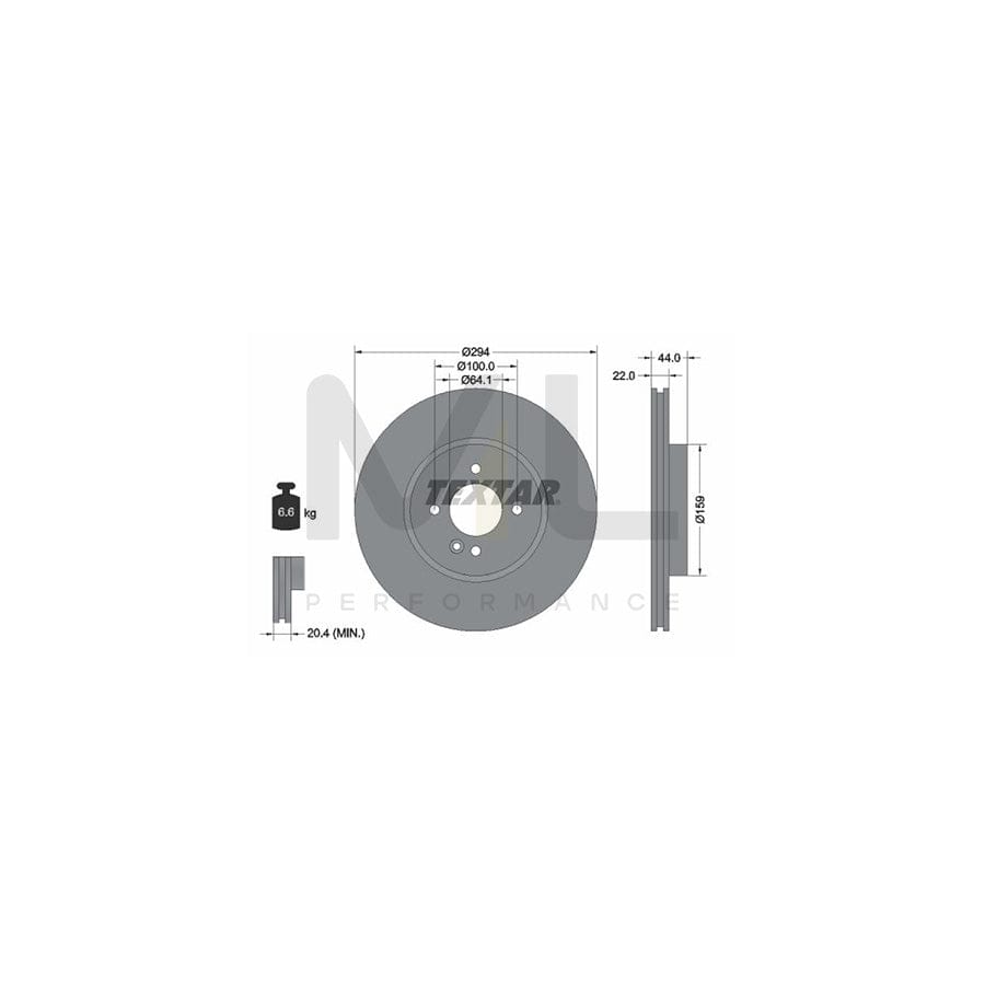 TEXTAR PRO+ 92183505 Brake Disc Internally Vented, Coated, High-carbon, without wheel hub, without wheel studs | ML Performance Car Parts