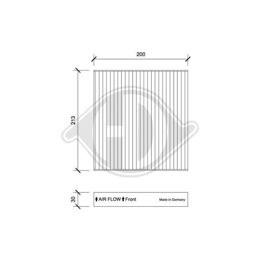 DIEDERICHS DCI1222 Pollen Filter For Ford Transit Mk6 Tourneo