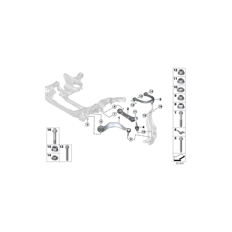 Genuine BMW 31108096243 F92 F93 F91 Left Tension Strut With Rubber Mounting (Inc. M8) | ML Performance US Car Parts