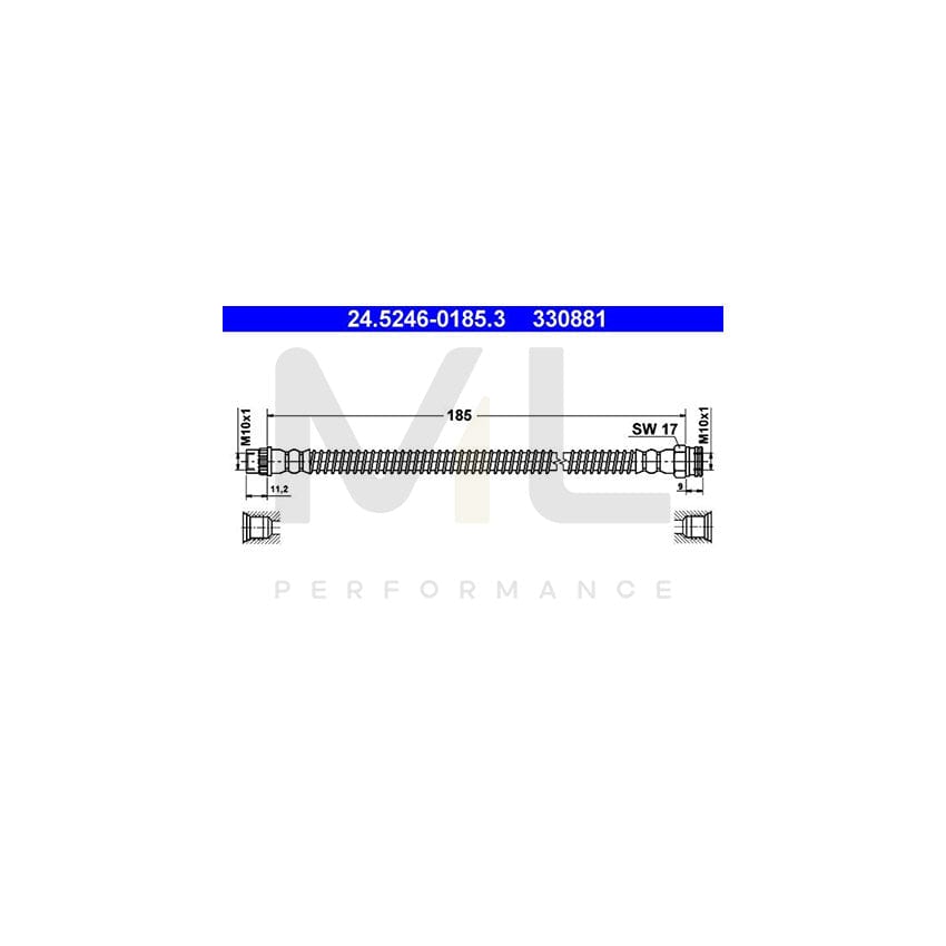 ATE 24.5246-0185.3 Brake Hose 185mm