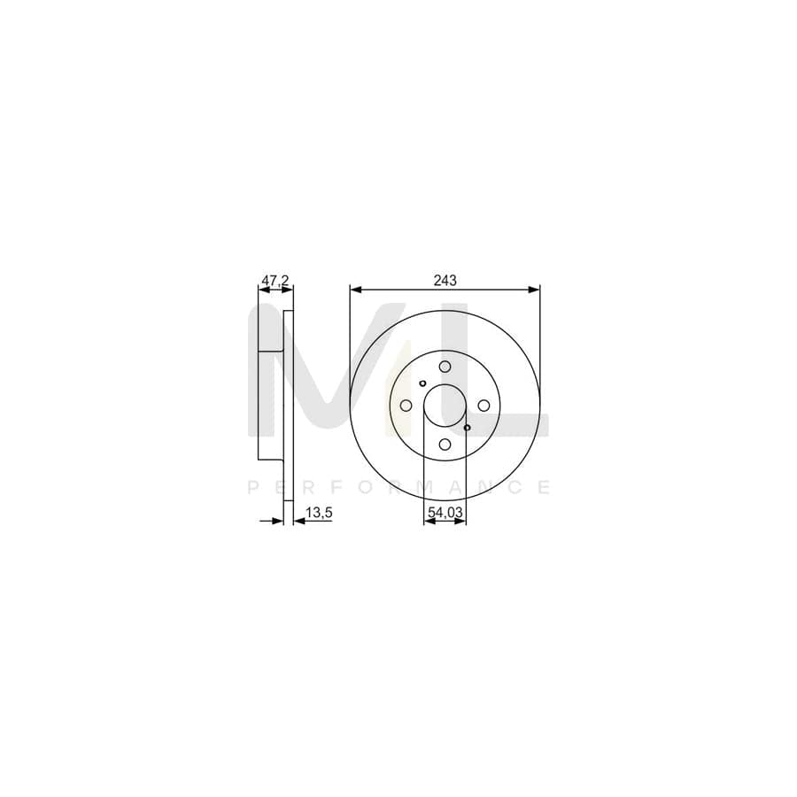 BOSCH 0 986 479 R87 Brake Disc for TOYOTA COROLLA Solid, Oiled | ML Performance Car Parts
