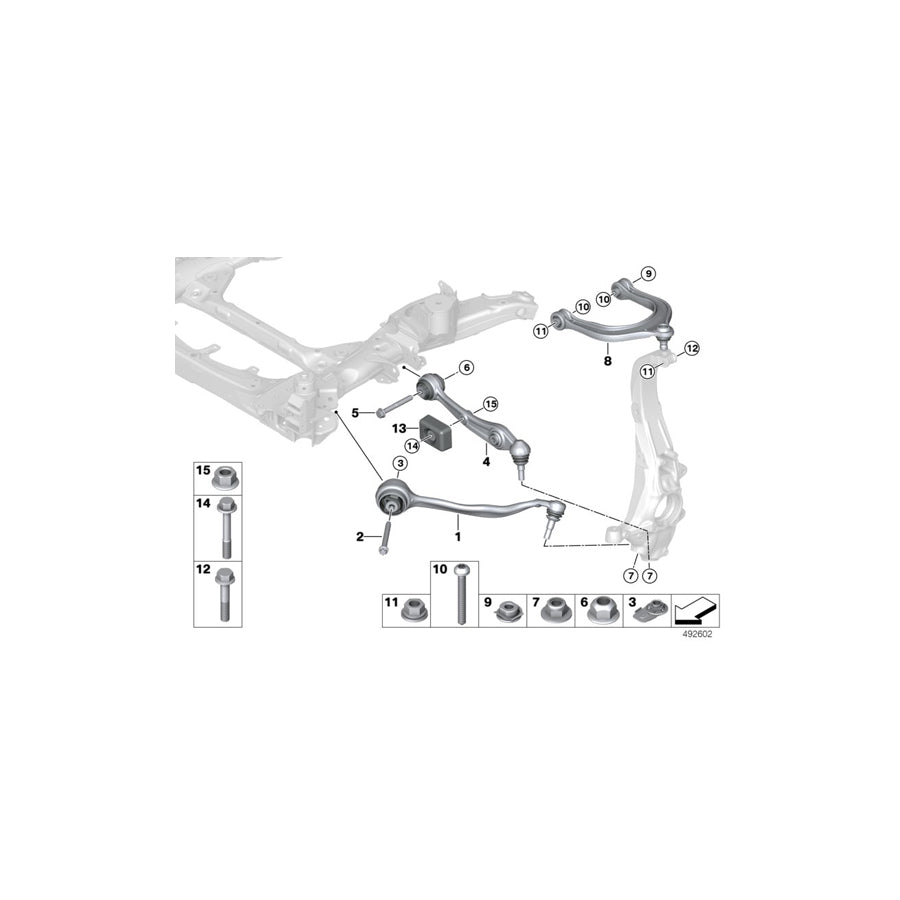 Genuine BMW 31106889154 G05 G06 Wishbone With Rubber Mount Top Right STAHL (Inc. X6) | ML Performance US Car Parts