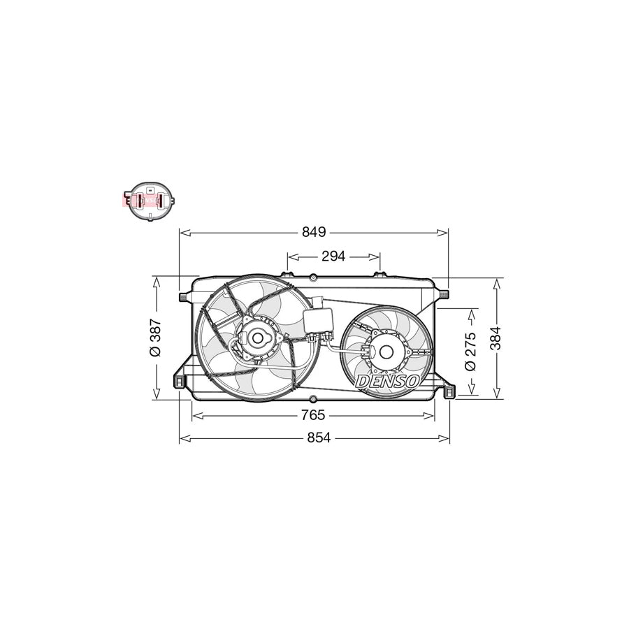 DENSO DER10009 Fan, Radiator for Ford Transit