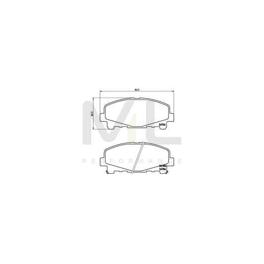 Brembo P 28 043X Brake Pad Set For Honda Accord With Acoustic Wear Warning | ML Performance Car Parts