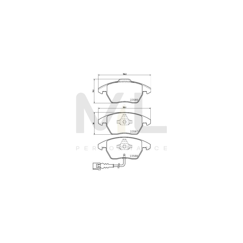 Hella 8DB 355 010-581 Brake Pad Set With Integrated Wear Warning Contact