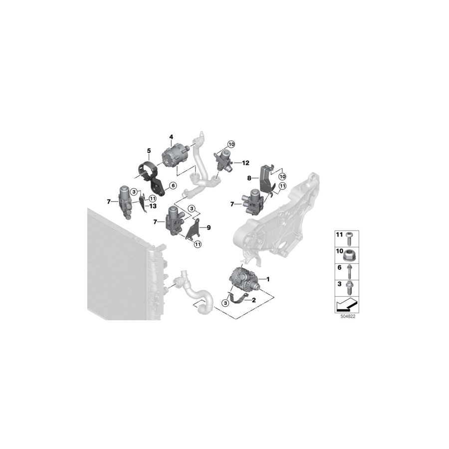 Genuine BMW 11519487540 F56 Bracket For Electric Water Pump (Inc. Cooper SE) | ML Performance US Car Parts