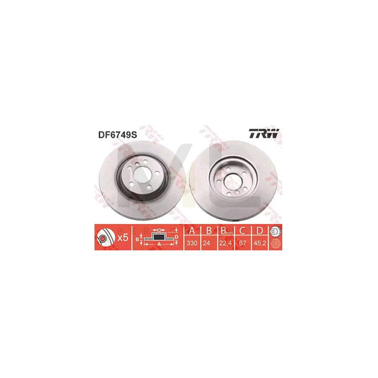 TRW DF6749S Brake Disc Vented, Painted | ML Performance Car Parts