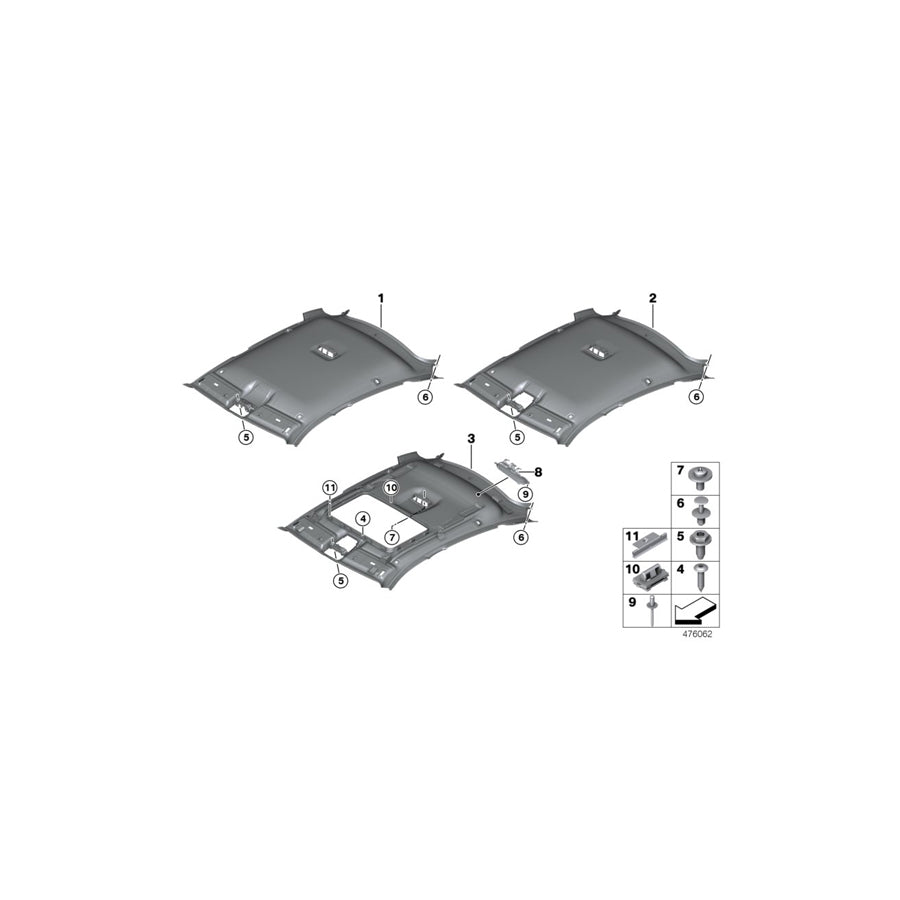 Genuine BMW 51448068131 F16 Headlining, Lift-Up & Slide-Back Sunroof ANTHRAZIT (Inc. X6 50iX 4.0, X6 35iX & X6 40dX) | ML Performance US Car Parts