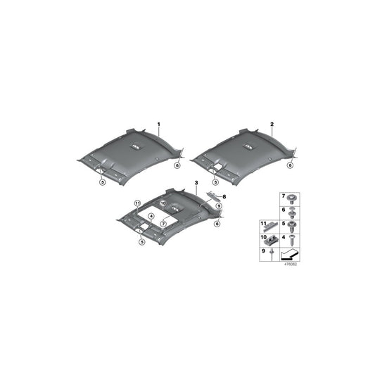 Genuine BMW 51448068131 F16 Headlining, Lift-Up & Slide-Back Sunroof ANTHRAZIT (Inc. X6 50iX 4.0, X6 35iX & X6 40dX) | ML Performance US Car Parts