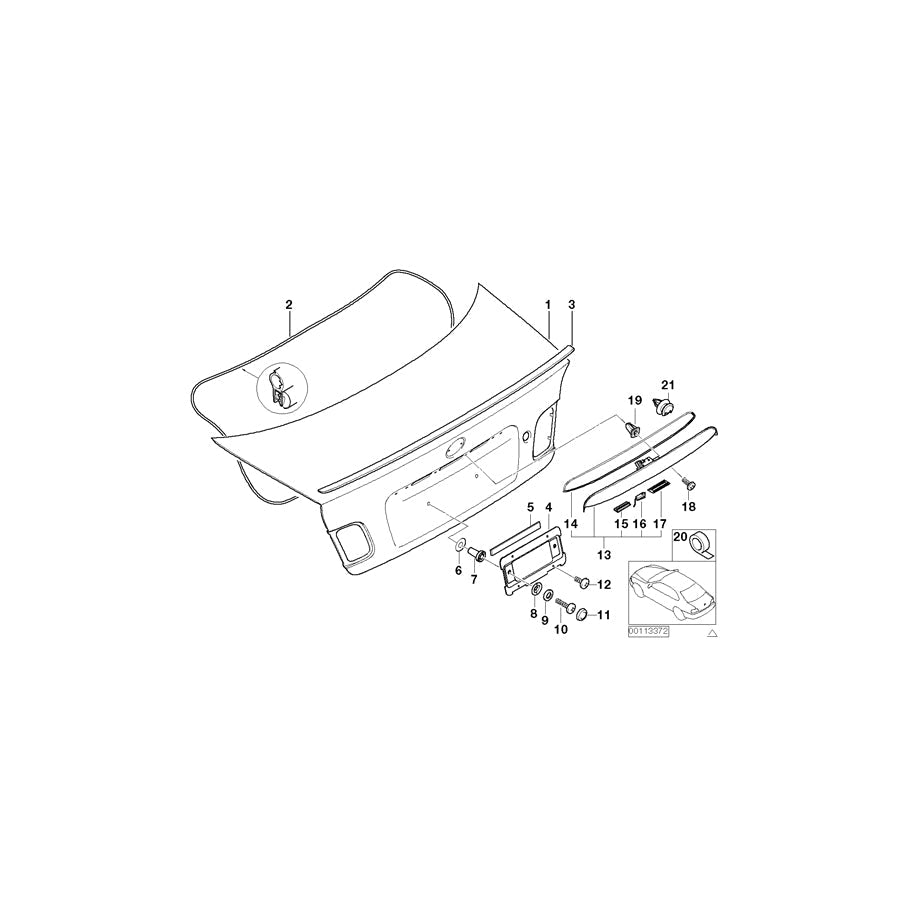 Genuine BMW 51137113590 E46 Lens F Registration Plate Illumination (Inc. 323Ci, 325Ci & M3) | ML Performance US Car Parts