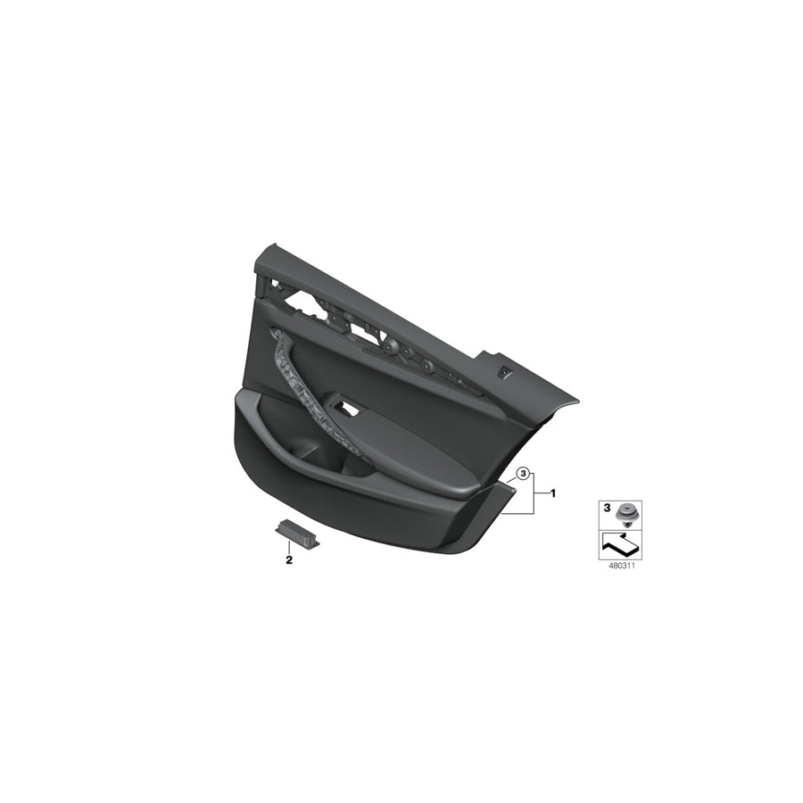 Genuine BMW 51427477226 G30 G31 Door Trim Panel, Rear, Right SCHWARZ (Inc. 520d, 520i 1.6 & 530iX) | ML Performance US